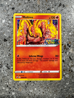 Pokemon TCG Cards Moltres SWSH185 Brilliant Stars Prerelease Promo Holo NM - Image 1