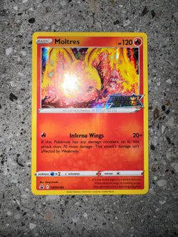 Pokemon TCG Cards Moltres SWSH185 Brilliant Stars Prerelease Promo Holo NM - Image 3