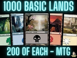 1000 MAGIC THE GATHERING MTG CARDS LOT BASIC LANDS 200 OF EACH LAND - Image 1