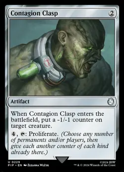 Contagion Clasp - Foil Light Play, English Magic the Gathering MTG Universes Bey - Image 1