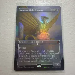 MTG Ancient Gold Dragon Borderless Foil Baldur’s Gate NM - Image 1