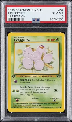 1999 POKEMON JUNGLE 1ST ED #52 EXEGGCUTE PSA 10 - Image 1