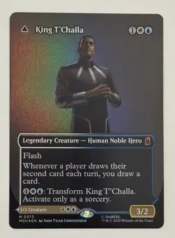 King T'Challa Black Panther, Hope Enduring (0373) Foil Borderless MTG - Image 1