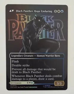 King T'Challa Black Panther, Hope Enduring (0373) Foil Borderless MTG - Image 2