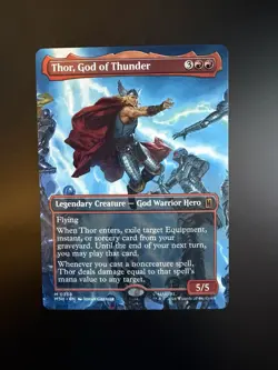 MTG Marvel Super Heroes Thor, God of Thunder Borderless 0338 Non-Foil - Image 1