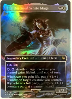 The Destined White Mage (Borderless) FOIL - FINAL FANTASY MTG: Near Mint - Image 1