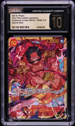 CGC 10 PRISTINE One Piece Gol D. Roger OP09-118 Emperors Secret Rare Jpn - Image 1