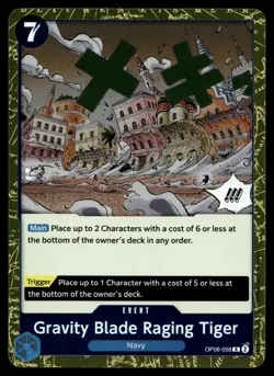 GRAVITY BLADE RAGING TIGER OP06-058 RARE WINGS OF THE CAPTAIN ONE PIECE - Image 1