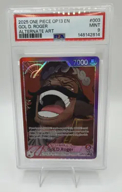 One Piece CCG Gol D. Roger ALT ART Leader Carrying on His Will OP13-003 PSA 9 🔥 - Image 1