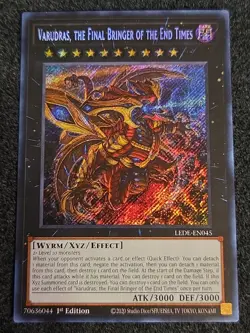 Yugioh! NM Varudras, the Final Bringer of the End Times - LEDE-EN045 - Secret Ra - Image 1