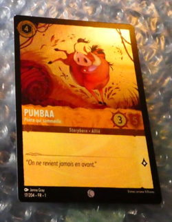 Lorcana chapitre 1 Disney Card Holo Foil Carte Pumbaa 17/204 FR Mint - Image 1