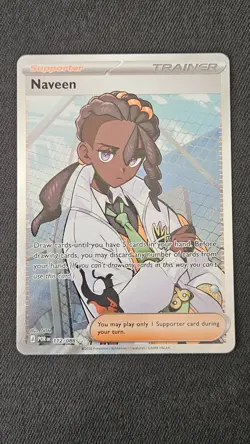 Pokemon TCG Naveen Trainer Supporter 112/088 Perfect Order Nm Condition - Image 1