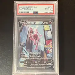 Pokemon 2022 Pokemon GO Mewtwo V 072/078 Full Art Holo Ultra Rare PSA 10 - Image 1
