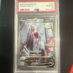 Pokemon Mewtwo V 072/078 GO Full Art Ultra Rare Holo PSA 10 English 2022 - Image 1