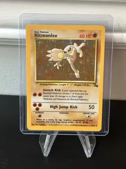 Hitmonlee 7/62 Fossil Holo Rare 60 HP Pokemon Card WOTC English 1999 Sugimori - Image 1