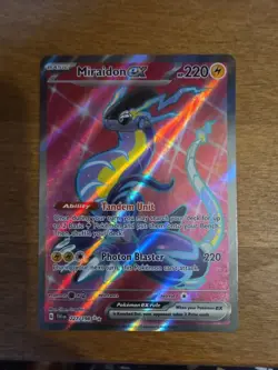 Pokemon TCG Miraidon EX Scarlet Violet Base Set Holo Ultra Rare Card 227/198 - Image 1