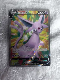 Espeon V Pokemon TCG Full Art Holo 200 HP English Psychic Basic Card - Image 2