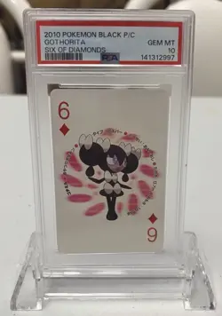 PSA 10 - 2010 POKEMON BLACK VERSION PLAYING CARDS SIX OF DIAMONDS GOTHORITA - Image 1