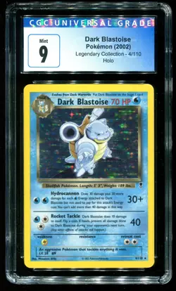 CGC 9 Dark Blastoise Holo Rare Legendary Collection 2002 Pokemon Card #4 - Image 1