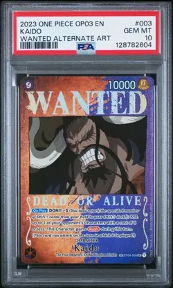 2023 One Piece Pillars of Strength OP03 Kaido Wanted Alternate Art #003 PSA 10 - Image 1