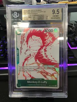 2025 ONE PIECE PROMOS 3rd Ann. Treasure Pack #OP07-033 Monkey.D.Luffy - BGS 9.5 - Image 1