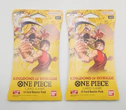 One Piece KINGDOMS OF INTRIGUE English Sleeved Booster OP-04 Sealed Lot x2 Packs - Image 1