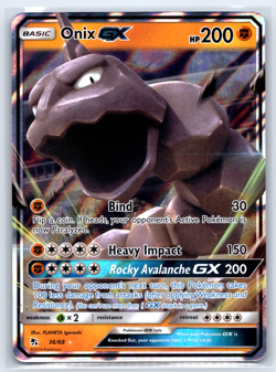 Onix GX Holo Ultra Rare Hidden Fates 36/68 NM - Image 1