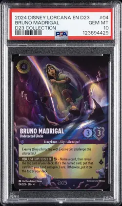DISNEY LORCANA EN D23-D23 EXPO PROMO BRUNO MADRIGAL - UNDETECTED UNCLE PSA 10 - Image 1