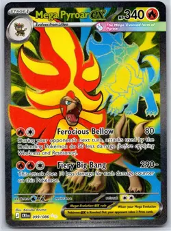 Mega Pyroar ex 099/086 Ultra Rare Chaos Rising Pokemon Holo Near Mint - Image 1