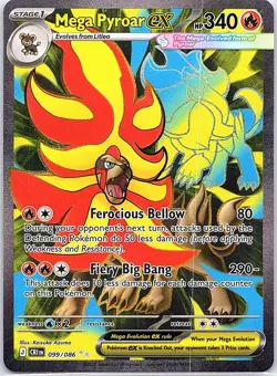 Mega Pyroar ex 099/086 Ultra Rare Chaos Rising Pokemon Holo Near Mint - Image 1