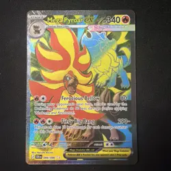 Mega Pyroar ex 099/086 Ultra Rare ME04: Chaos Rising Pokemon Holo Near Mint - Image 1