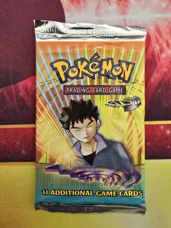 Pokemon Gym Heroes Booster Pack WOTC factory sealed Brock art! (Likely Light) - Image 1
