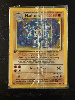 Sealed Machamp Base Set 8/102 1st Edition Holo Pokemon Card Rare WOTC - Image 1