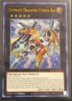 1996 Yugioh Ultimate Dragonic Utopia Ray LIOV-EN039 Ultra Rare 1st Ed - Image 1