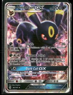 2017 Pokemon TCG Full Art Ultra Rare Holo Card Sun and Moon #80 Umbreon GX - Image 1