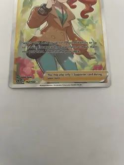 Pokemon TCG Sonia Rebel Clash 192/192 Holo Full Art Ultra Rare Card LP - Image 3