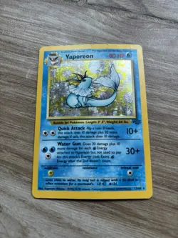 1999 WOTC VTG Pokemon Trading Card Vaporeon Rare Holo 12/64 Jungle Set - Image 1