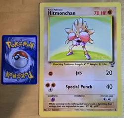 2002 Hitmonchan 2 Jumbo Pokemon TCG Promo Card Gold Winner Oversized Base Set - Image 1