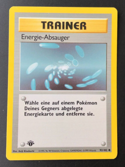 ∛∎ Pokemon card GERMAN Trainer Energie-Absauger 92/102 Base Set 1st Edition M/NM - Image 1