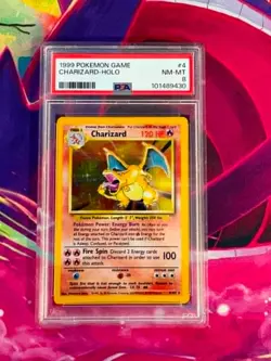 Charizard 4/102 Base Set Holo WotC English PSA Graded 8 Pokemon TCG - Image 1