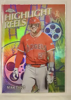 2026 Topps Chrome Series 2 Mike Trout Highlight Reels Refractor SP HR-8 - Image 1
