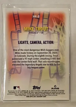 2026 Topps Chrome Series 2 Mike Trout Highlight Reels Refractor SP HR-8 - Image 2