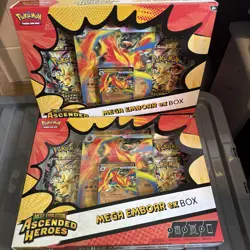 X2 Pokemon Mega Emboar EX Box Mega Evolution: Ascended Heroes Promo English - Image 1