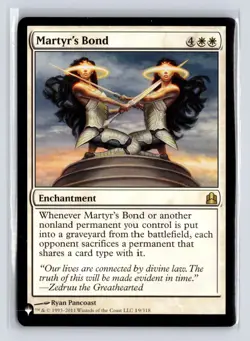 Martyr's Bond 19 Regular Rare Commander Magic: The Gathering LP - Image 1