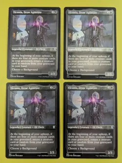 FOIL ETCHED Viconia, Drow Apostate x4 Commander Battle for Baldur's Gate 4x MTG - Image 1