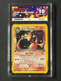 ACE 10 Dark Charizard 4/82 1st Edition Pokemon Card WOTC Team Rocket GEM MINT - Image 1