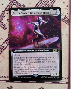 MTG Silver Surfer, Galactus's Herald Extended Art Marvel Super Heroes NM - Image 1