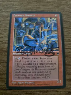 Dwarven Armorer SIGNED Bryon Wackwitz Magic The Gathering - Image 1