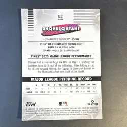 2026 Topps Finest Shohei Ohtani #250 RARE white refractor serial #🔥🔥04/30🔥🔥 - Image 2