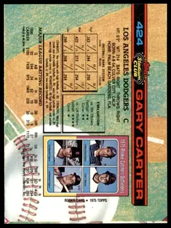 1991 Stadium #424 Gary Carter HOF LA Dodgers OVERSIZE No Gold SET BREAK RARE - Image 2